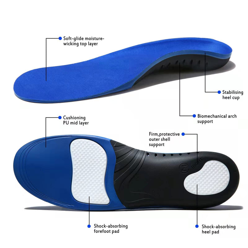 [Australia] - Plantar Fasciitis Insoles, High Arch Support Shoe Inserts Men Women, Orthotics Gel Running Insoles for Flat Feet - Arch Pain - Pronation - Metatarsalgia Pain Relief Heavy Duty Support S(Men 6-8/Women 7-9) 