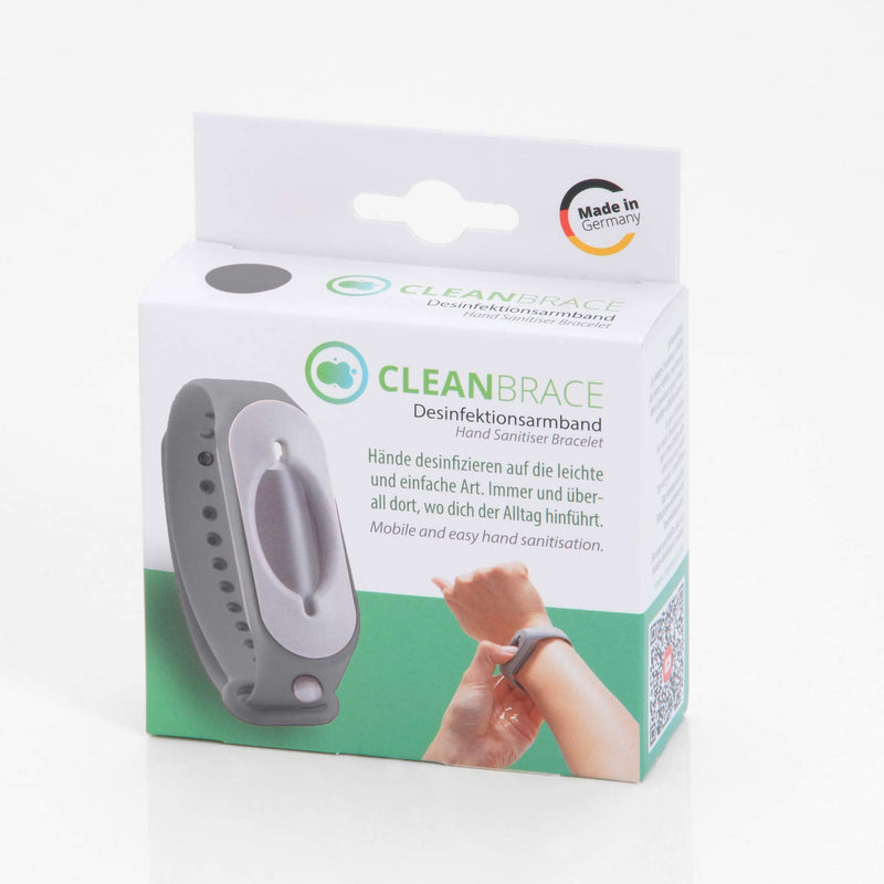 [Australia] - Cleanbrace Disinfectant Bracelet 5 Pieces (Grey) | Hand Disinfectant for Travelling | Includes Refiller 