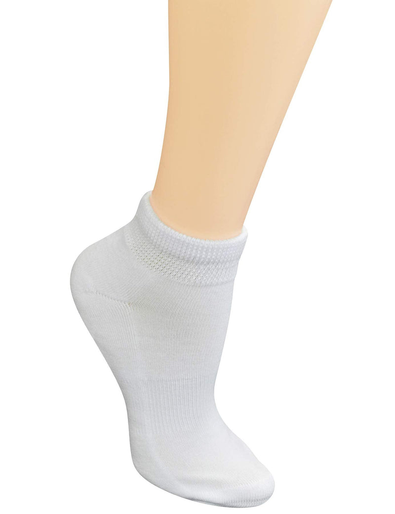 [Australia] - Yomandamor 5 Pairs Womens Cotton Diabetic Low Cut Socks with Seamless Toe 9-11 5 Pairs White 