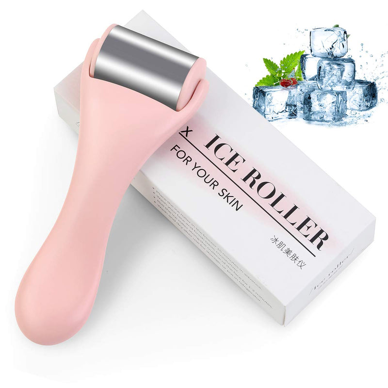 [Australia] - Ice Roller For Face & Eye,Puffiness,Migraine And Pain Relief,Face Roller For Eye Bags,Redness,Headaches,Cold Facial Roller Skincare Stainless Steel Face Massager (Pink) Face Roller 