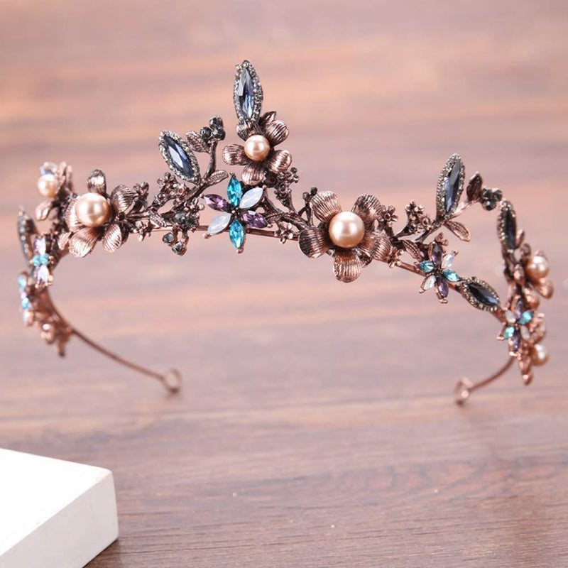 [Australia] - Frcolor Vintage Crown Crystal Rhinestone Baroque Wedding Crown Bridal Tiara Princess Pageant Crown 