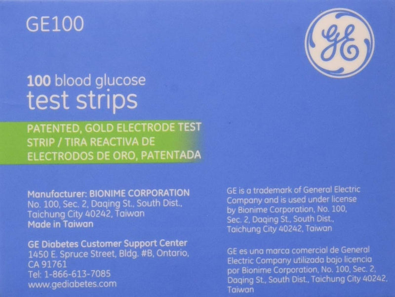 [Australia] - GA/Bionime GE100 Diabetic Test Strips, 100 Count 