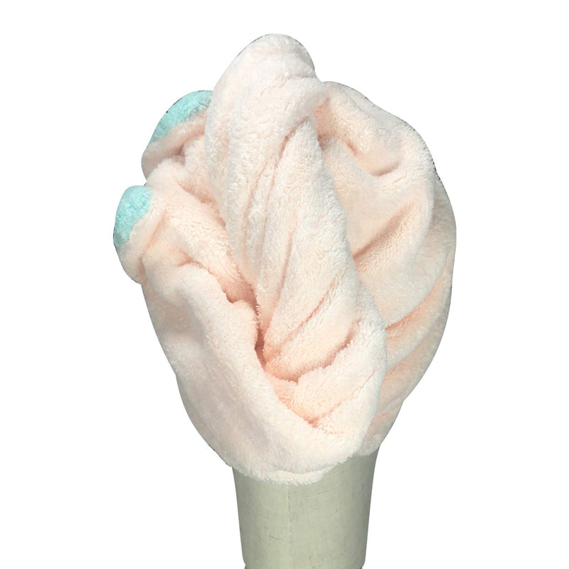 [Australia] - Microfiber Hair Towel Wrap - Fast Magic Hair Dry Cap - Anti Frizz Curly Hair Drying Towels 2Packs, Extrame Soft & Comfortable White+pink 