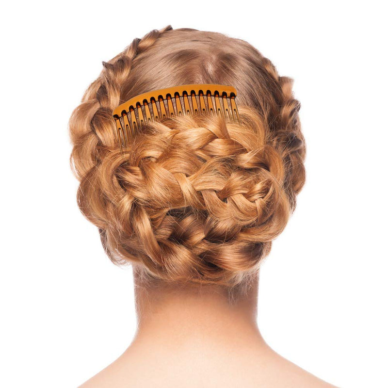 [Australia] - DaricowathX 8 Pieces Hair Combs, 8.5 cm Hair Side Comb Set Slides Tortoise Plain Hair Combs Clear Plain Hair Combs Side Combs Hair Combs(Coffee) 