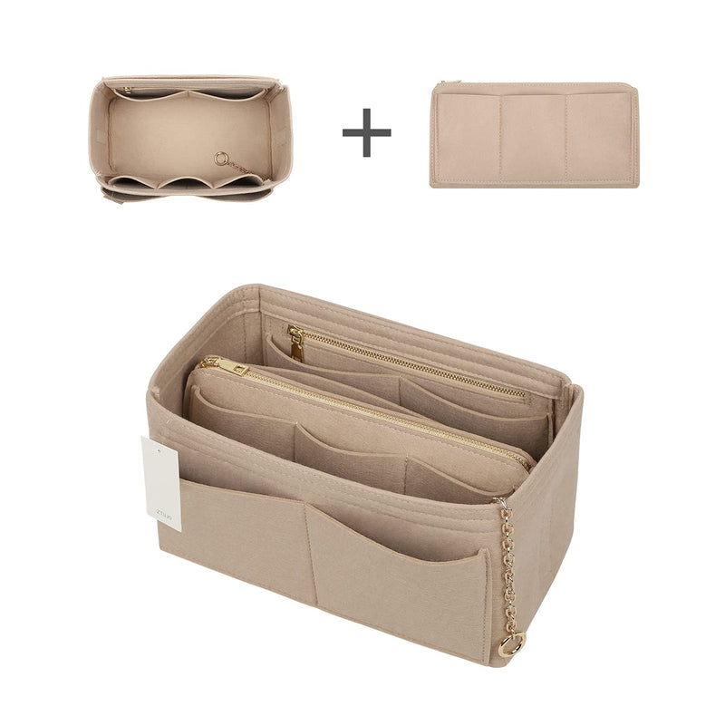 [Australia] - Purse Organizer insert, Bag in Bag Organizer (Medium, Beige) Medium 