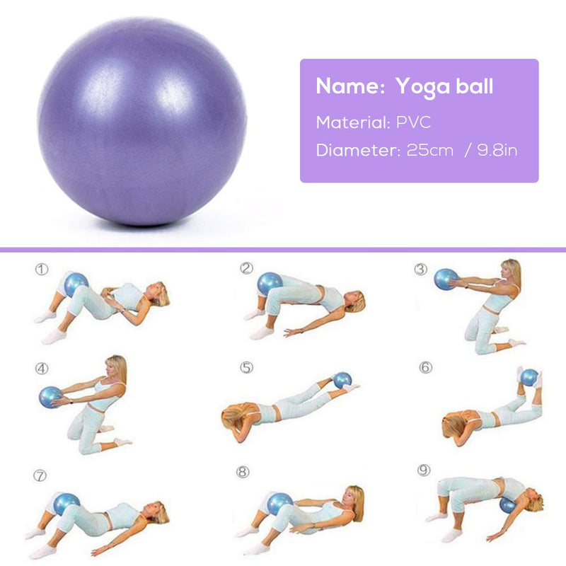 [Australia] - Lixada Yoga Starter Kit 5pcs Yoga Equipment Set with Yoga Blocks Yoga Ball Stretching Strap Resistance Loop Band Exercise Band Purple 