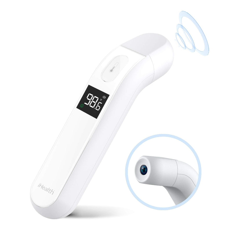 [Australia] - iHealth Forehead Thermometer for Adults, The Non Contact Infrared Baby Thermometer for Fever, Medical Thermometer with Fever Alarm and Sound Switch, Digital Infrared Thermometer for Home 