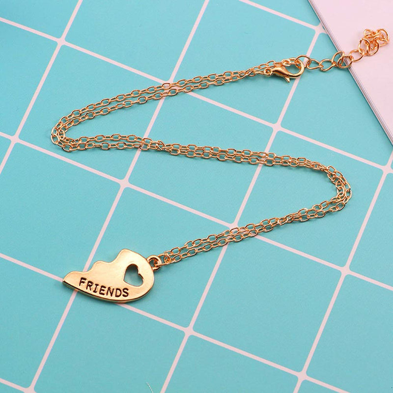 [Australia] - SIVITE Best Friends Necklace 2 Pieces Gold & Silver Split Heart Pendant Necklace BFF Friendship Necklace 