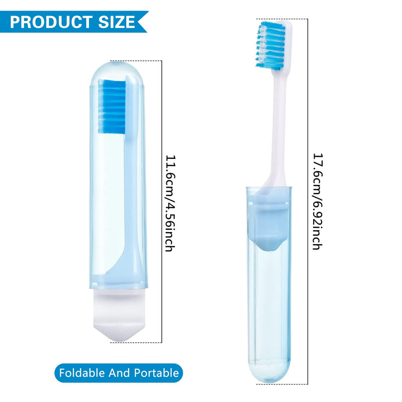 [Australia] - Xinzistar 4 Pieces Portable Soft Toothbrush Camping Toothbrush Travel Toothbrush Folding Travel Toothbrush for Adult Children Oral Care 