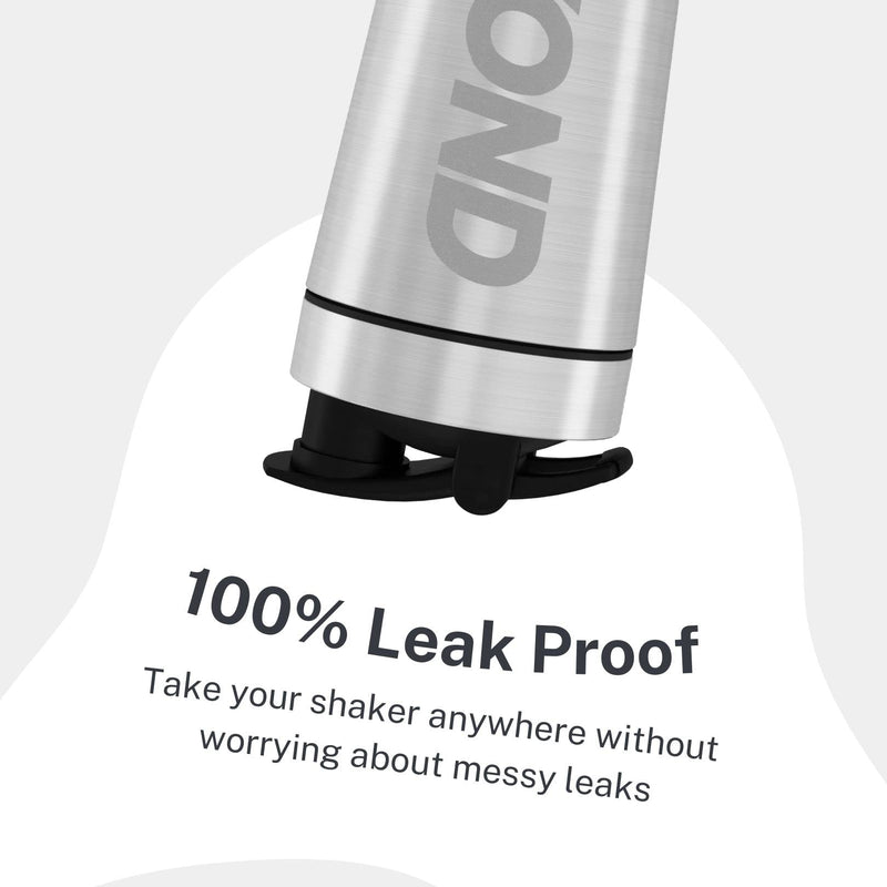 [Australia] - Beyond Fitness Premium Insulated Stainless Steel Protein Mixer Shaker Supplement Bottle - Metal and BPA Free Brushed Steel 
