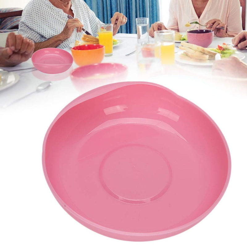 [Australia] - Spill Proof Plate, Red Non Toxic PP + Food Grade Silicone Elderly Care Eating Plate, for Elderly, Disabled, Stroke Patients and Those Unable to Handle Bowls 