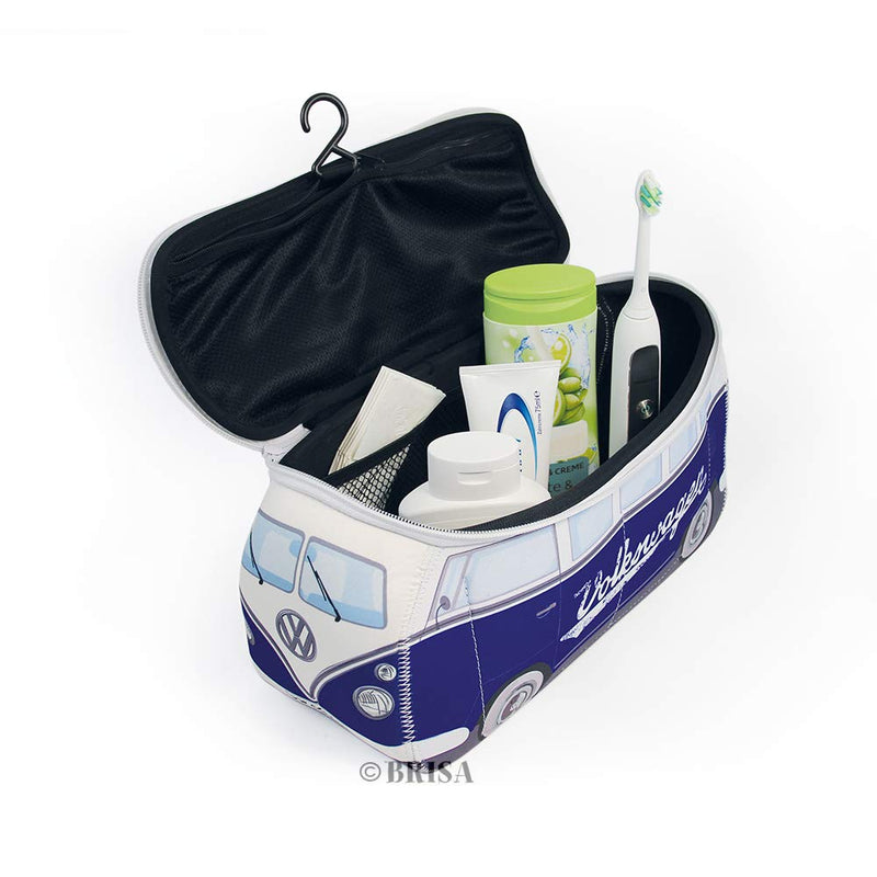 [Australia] - BRISA VW Collection - Volkswagen Samba Bus T1 Camper Van 3D Neoprene Universal Bag - Makeup, Travel, Cosmetic Bag (Neoprene/Classic/Blue) 