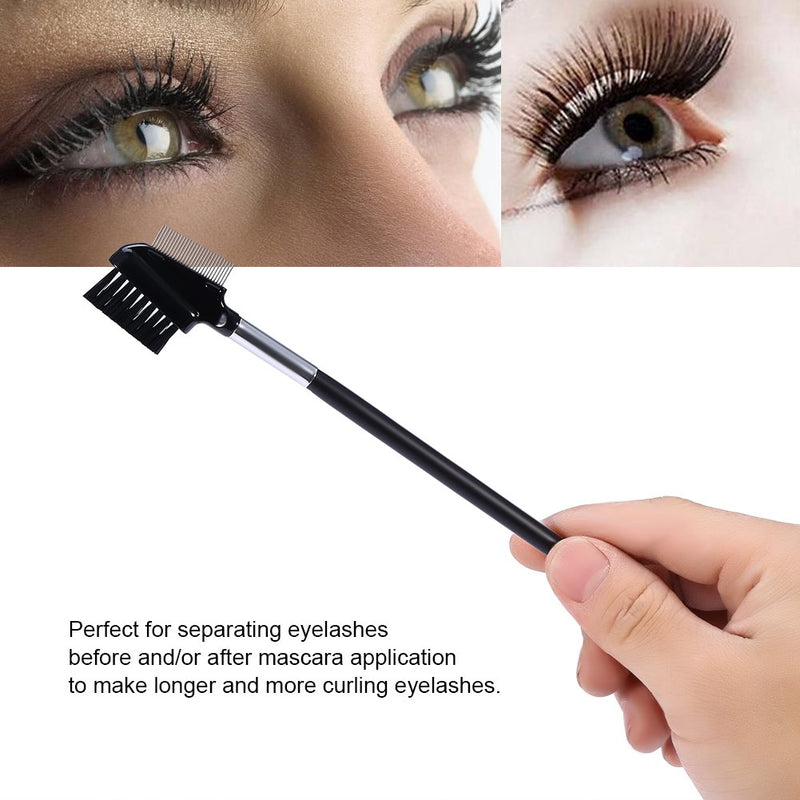 [Australia] - Stainless Steel Eyelash Comb, Eyelash and Eyebrow Brush with Dual-Comb for Brow Groomer Eyelash Extension Tools Cosmetic Makeup 