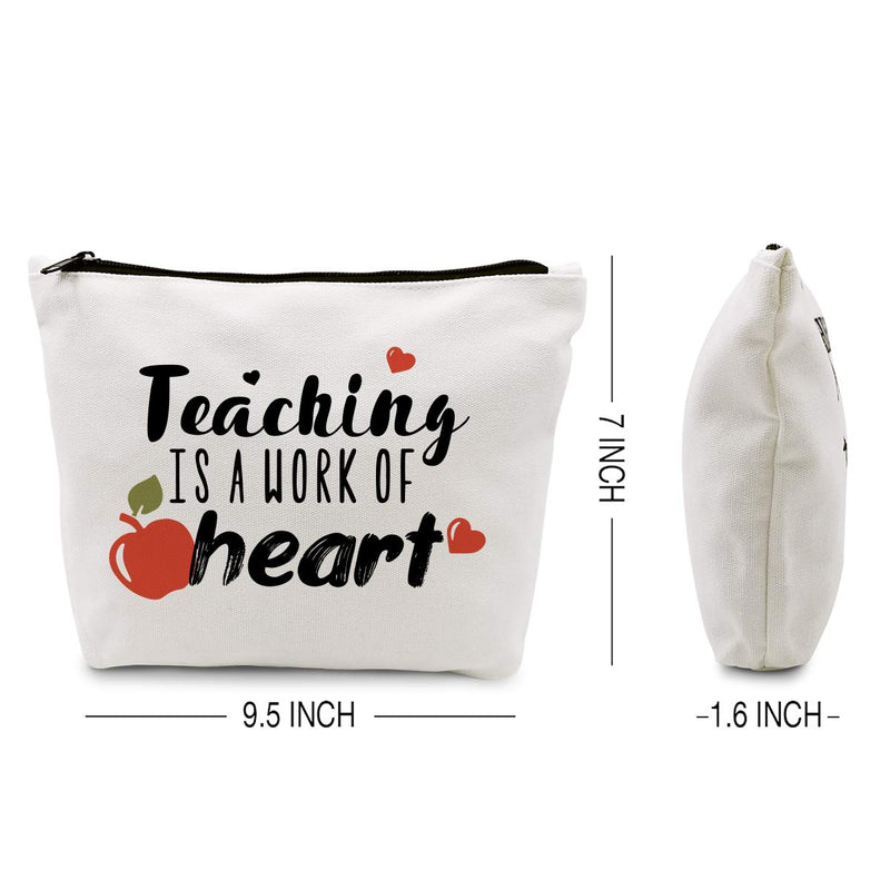 [Australia] - Ihopes Cute Teacher Appreciation Zipper Pouch Bag | Best Teacher Pencil Pouch Bag Cosmetic Travel Bag Make-Up Toiletry Case Multifunction Pouch Gifts for Teacher Women Girls Friends 