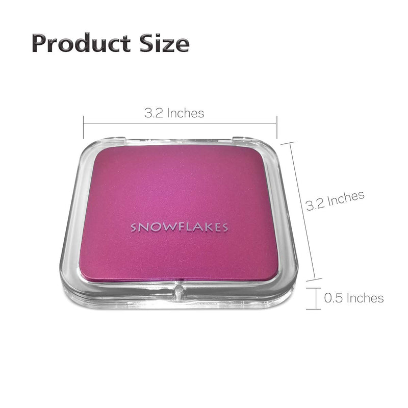 [Australia] - Magnifying Compact Mirror - Snowflakes Elegant Compact Pocket Mini Makeup Mirror Double Sided 1x/10x Magnification Cosmetic Mirrors Handheld Portable for Travel and Purses (Purple) Purple 