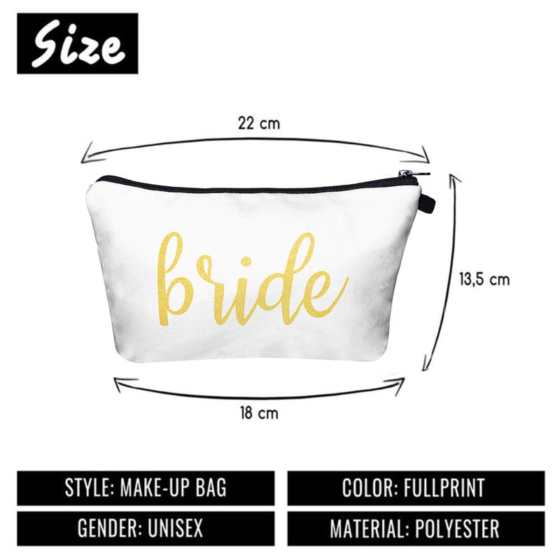 [Australia] - Pack of 8 Makeup Bags - 1 Bride Bag and 7 Bride Tribe Bags Bridal Shower Makeup Bag Sets Bachelorette Party Favors Bridesmaid Proposal Gifts Cosmetic Pouches for Women 8 PCS Black 