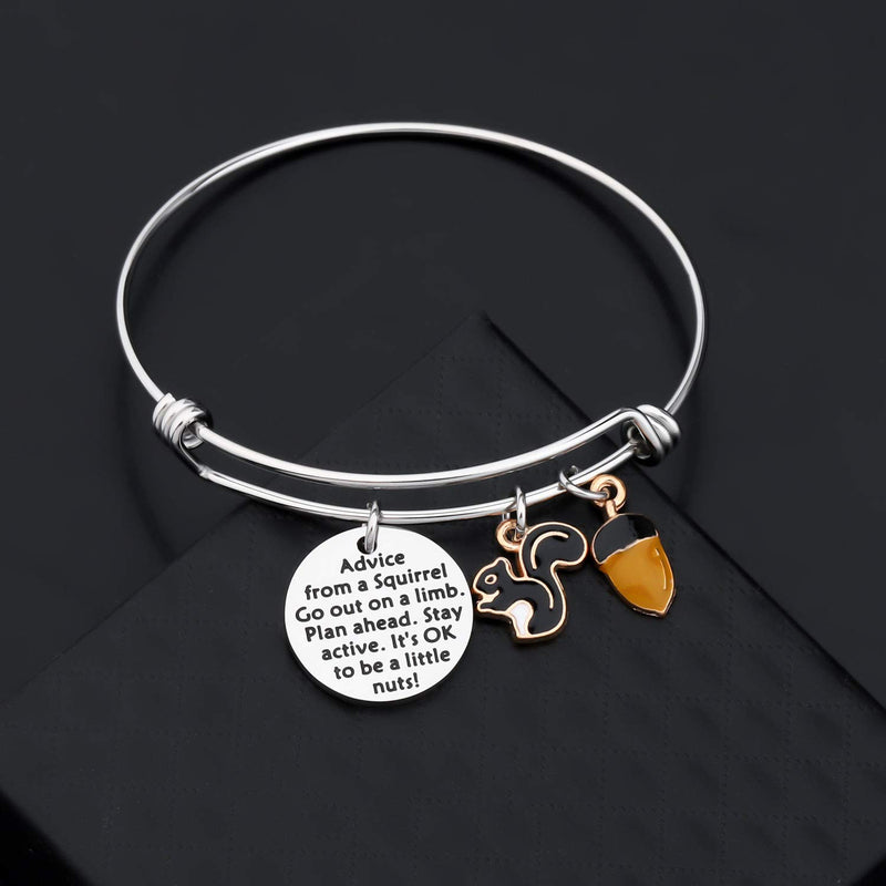 [Australia] - Gzrlyf Squirrel Keychain Advice from a Squirrel Gifts for Squirrel Lovers Nature Lovers Go Out on a Limb Plan Shead Stay Sctive It’s OK to be a Little Nuts Bracelet 