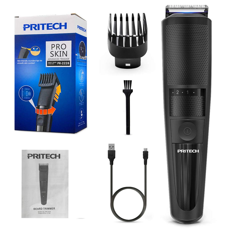 [Australia] - Electric Hair Clipper Cordless Beard Trimmer for Men Professional Barber Clippers, Hair Clipper with Comb Attachment and 20 Adjustable Settings, Washable black by PRITECH… 