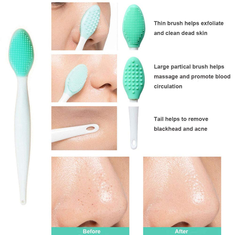 [Australia] - 3PCS Silicone Exfoliating Lip Brush 2 in 1 Double-Sided Soft Silicone Lip Brush & and 2PCS Silicone Facial Cleaning Brushes Pad for Smoother and Fuller Lip Appearance Cleanning Blackhead 