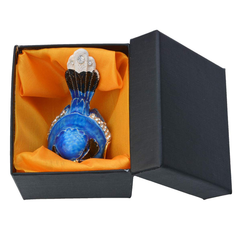 [Australia] - FZJ Blue Bird Figurine Crystal Jewelry Box Indoor Home Decoration Bird Lover Gift 