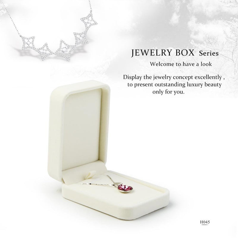 [Australia] - Oirlv Velvet Pendant Storage Box White Jewelry Packaging Gift Box Showcase Pendant/Necklace Box 