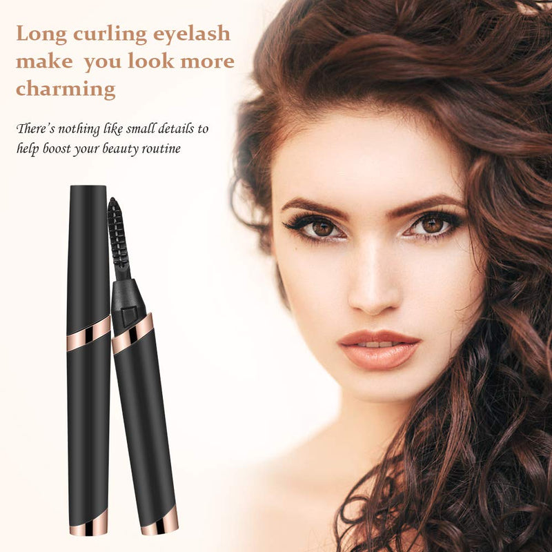 [Australia] - Heated Eyelash Curler, Electric Eyelash Curlers, Rechargeable Lash Curler with Eyelash Comb for Makeup Natural Curling Eye Lashes and 24 Hours Long Lasting (2020 NEW Version) Black 