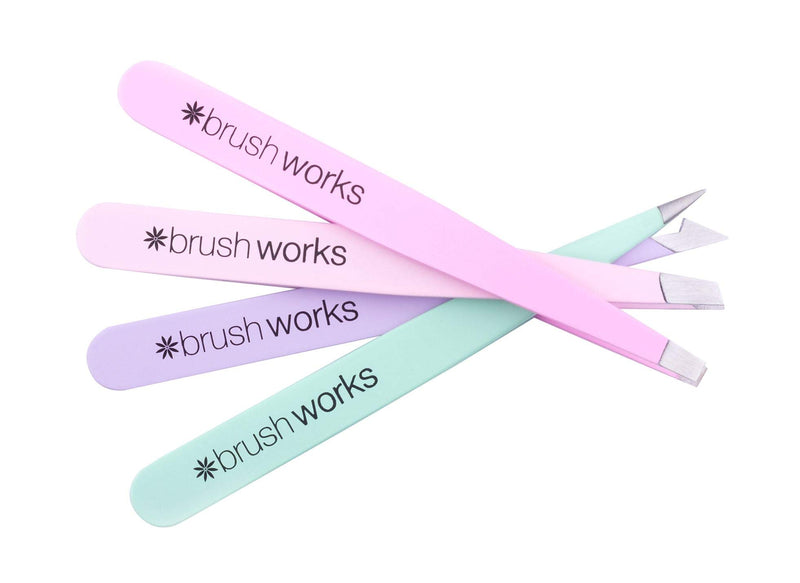 [Australia] - Tweezers by Brushworks HD Combination Tweezer Set - Pastels 