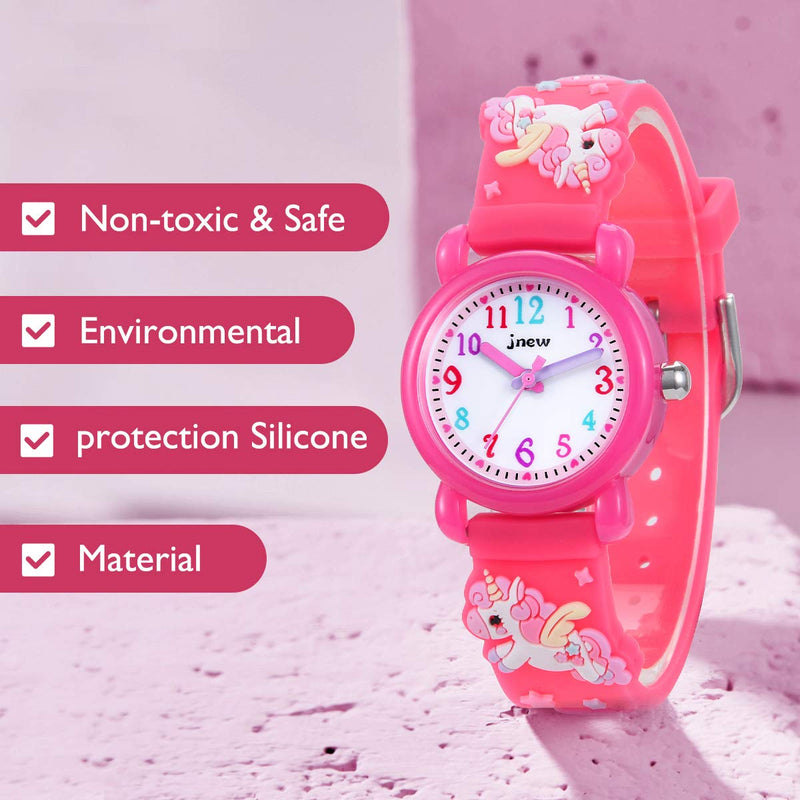 [Australia] - Kids Watch,Girls Watch 3D Cute Cartoon Waterproof Silicone Children Toddler Wrist Watch for 3-10 Year Girls Little Child -Rosered 