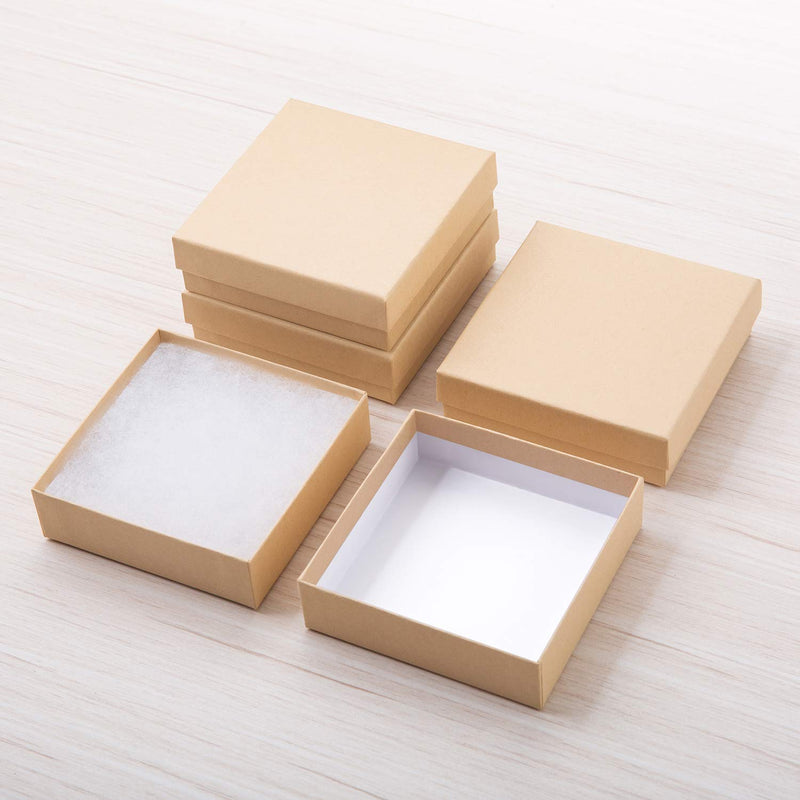 [Australia] - Giftol 20 Pack 3.5x3.5x1 Inch Cardboard Jewelry Boxes,Small Gift Boxes for Jewelry Earrings Necklaces Handmade Bangles Bracelets(Brown) Brown Pack of 20 