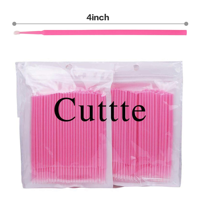 [Australia] - Cuttte 500 PCS Disposable Micro Applicators Brushes Latisse applicator for Eyelashes Extensions and Makeup Application (Head Diameter: 2.0mm) 