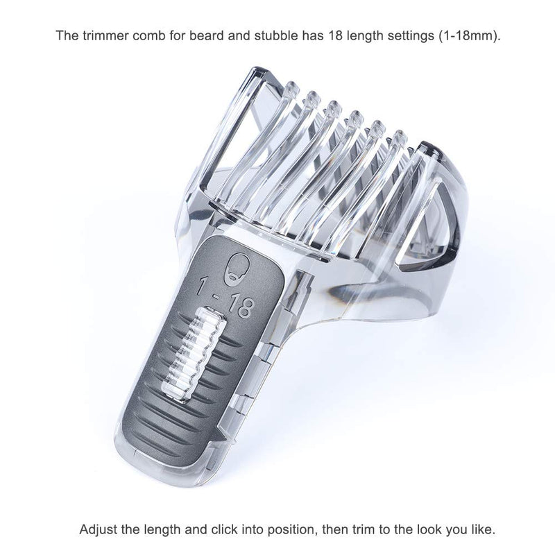 [Australia] - Comb Trimmer, Trimming Clipper Comb Skin Salon Trimmer Guide Comb, Replacement Adjustable Clipper Comb for QG3337 QG3372 QG3386 (1-18mm) 1-18mm 