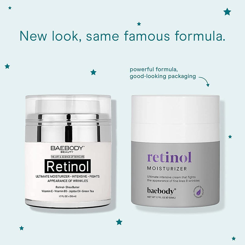 [Australia] - Baebody Retinol Moisturizer Cream for Face, Neck and Décolletage with Wrinkle and Acne Fighting Retinol, Jojoba Oil and Vitamin E, 1.7 Ounces 