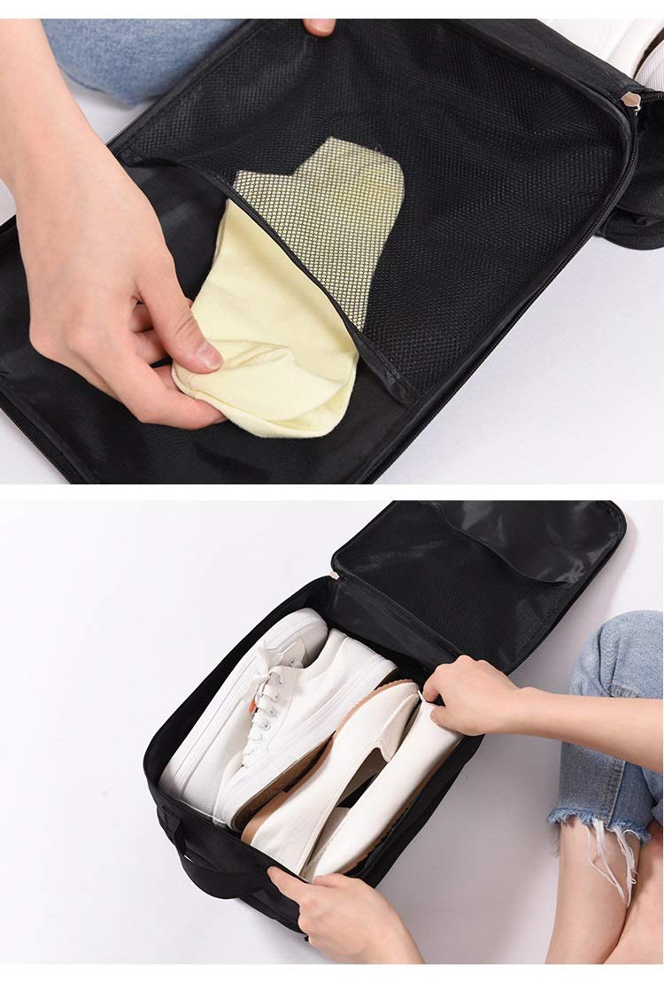 [Australia] - MoreTeam Shoe Storage Bag Holds 3 Pair of Shoes for Travel and Daily Use Black 