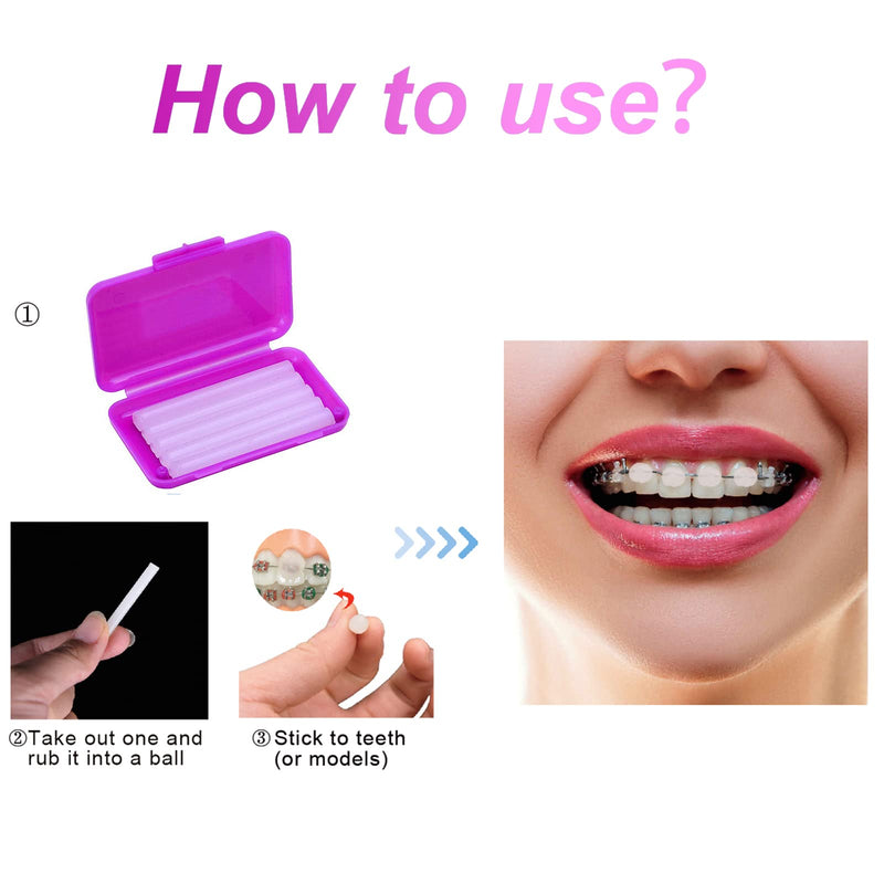 [Australia] - MIBICIRI 6 Boxes Dental Wax for Braces, Dental Cement Orthodontic Care Kits for Braces Protection Pain Relief (Grape Scent) Grape Scent 