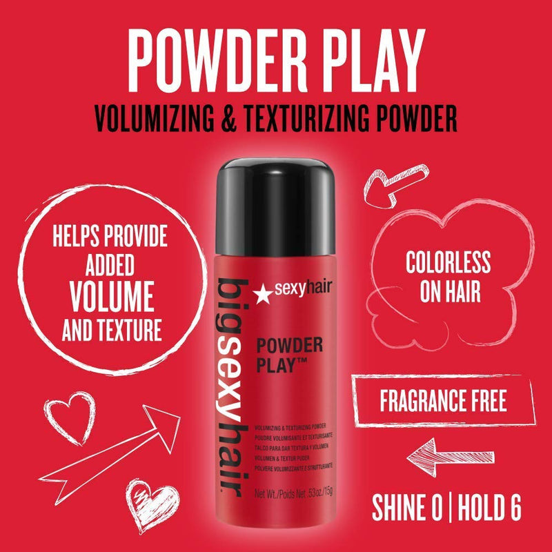 [Australia] - SexyHair Big Powder Play Volumizing & Texturizing Powder, 0.53 Oz | Colorless on Hair | Fragrance Free | Instant Lift 