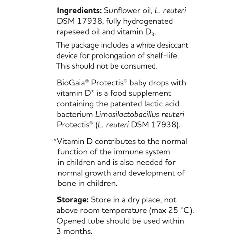 [Australia] - BIOGAIA Protectis Probiotic Drops with Vitamin D3 10ml Suitable for Newborn Babies,Balance Baby�s Gut Flora and Support Immune System. Contains BioGaia Patented L Reuteri DSM 17938. 