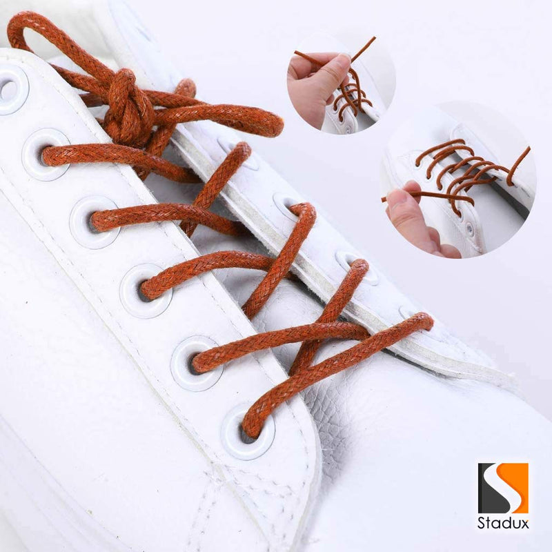 [Australia] - Round Waxed Shoelaces-For Oxford Shoes Round Dress Shoes Boots Leather Shoe Laces,2.5mm Width,80-100cm Length.… Length 80CM Brown 