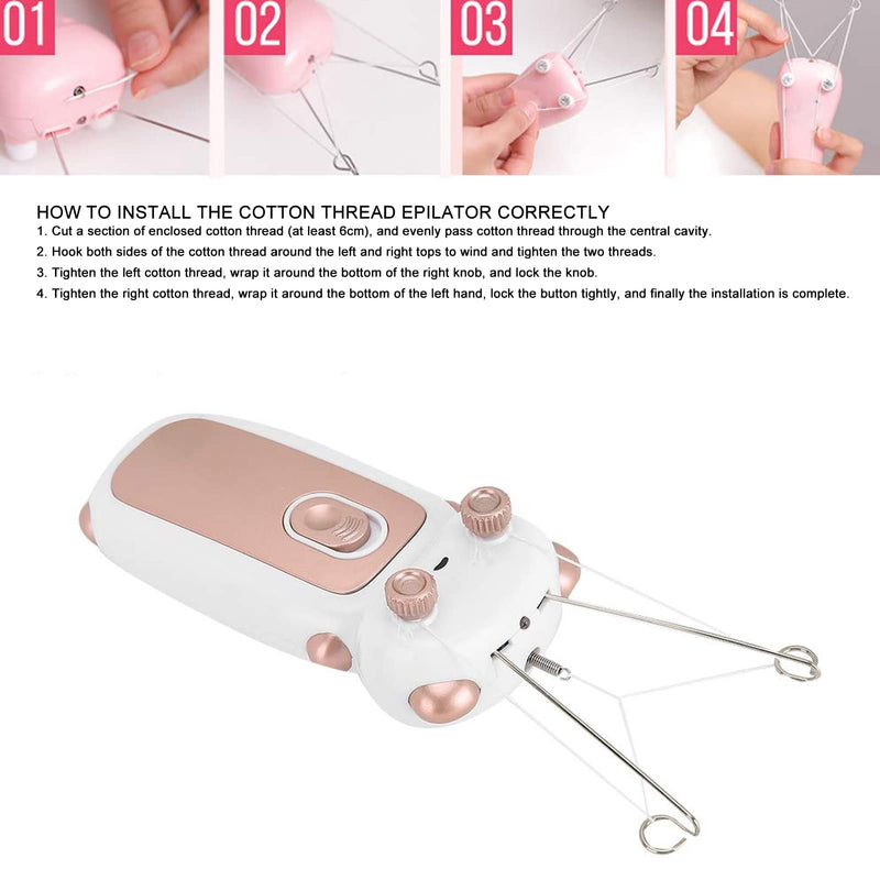 [Australia] - Threading Hair Removal, Strength Threading Thread Shaver Beauty Facial Hair Removal Device Thread Epilator Cotton Facial Hair Remover for Lower Limbs for Arms 