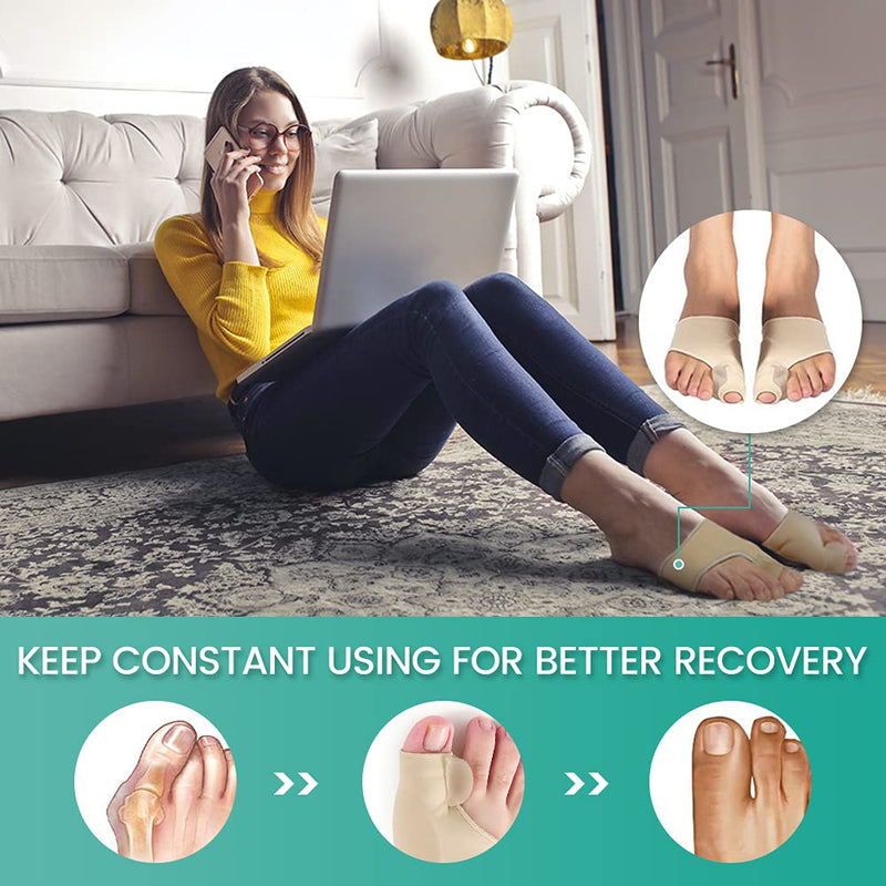 [Australia] - Bunion Corrector Bunion Pads - Hallux Valgus Treatment Bunion Socks Protector, Big Toe Straightener Pain Relief for Women & Men (Large) Large 