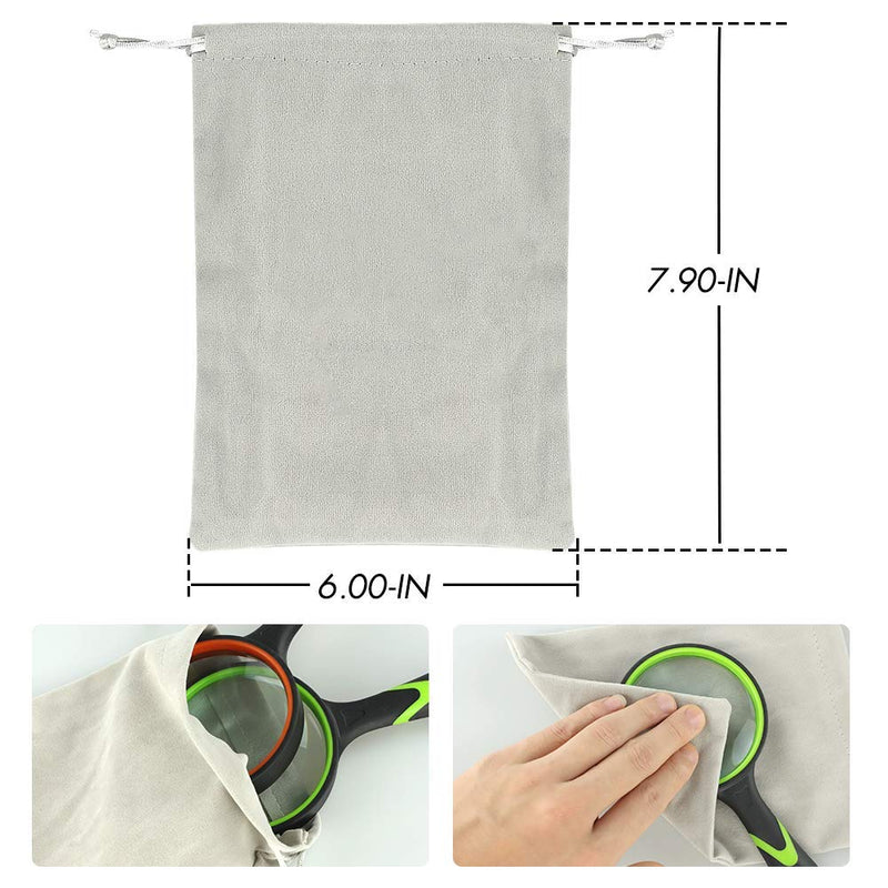 [Australia] - Leffis 3 Pack Magnifying Glass, 10X Non-Slip Handheld Reading Magnifier for Kids and Seniors, 75mm Magnifying Glass Lens for Reading, Classroom Science, and Nature Exploration (Felt Bag Included) 3 Pack(green/Yellow/Orange) 