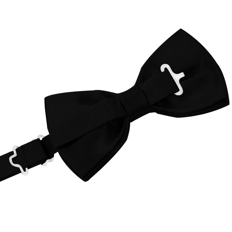[Australia] - HABIBEE Solid Color Mens Suspender Y Shape with Strong Clips Adjustable Braces Black 