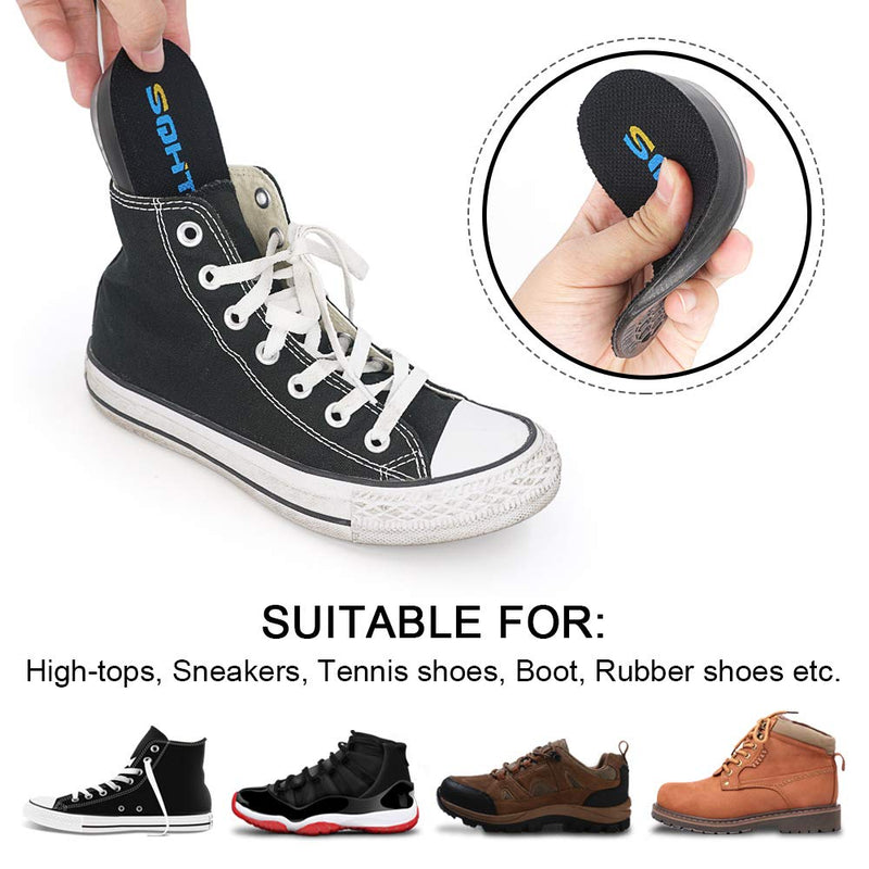[Australia] - SQHT's Height Increase Insoles - Gel Shoe Heel Lift Inserts & Pads, Achilles Tendon Cushion Cups for Men and Women (Large (1.4" Height)) Black Large-1.4 Inch (Pack of 2) 