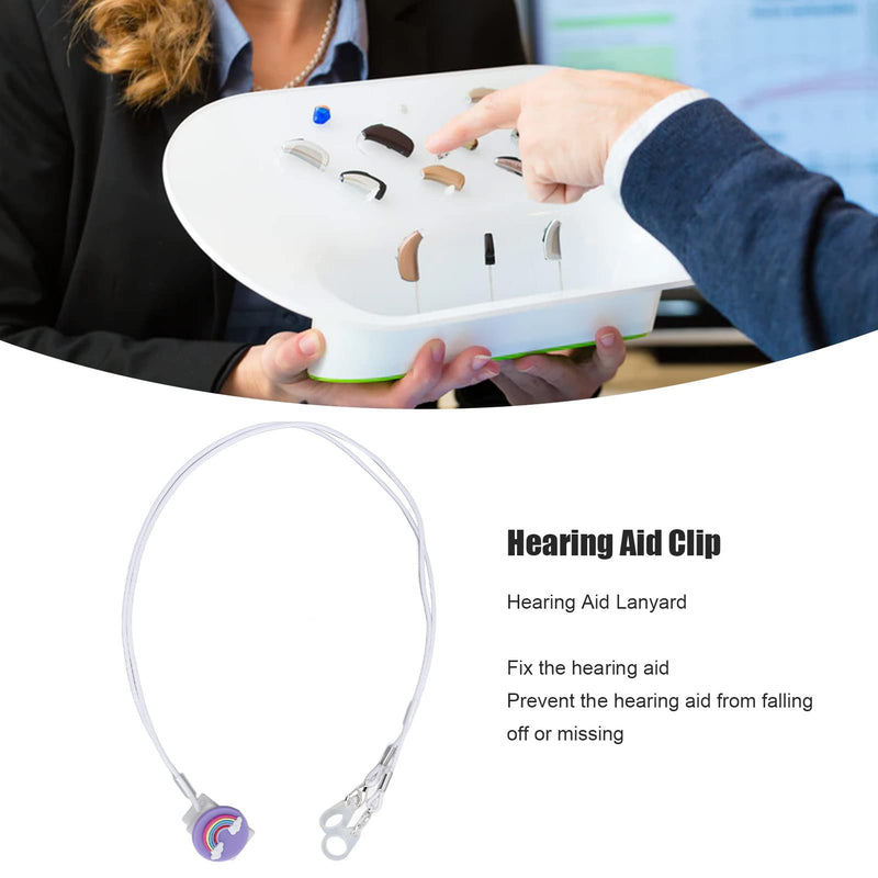 [Australia] - Hearing Aid Clip Anti lost Lanyard, Portable Hang Rope Anti-lost Rope Security Clip Fixation Cord Protection Rope, BTE Hearing Aid Clip Holder for Children Elderly 