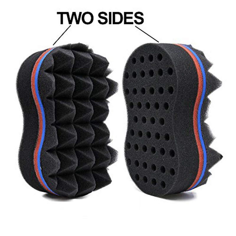 [Australia] - Xinlie Hair Sponge Brush Twists Dread Afro Coils Hair Curl Brush Hair Brush Sponge Holes Barber Hair Brush Sponge Barber Hair Brush Sponge Hair Twist Sponge For Twists,Curls in Afro-Style Hair(2PCS) 