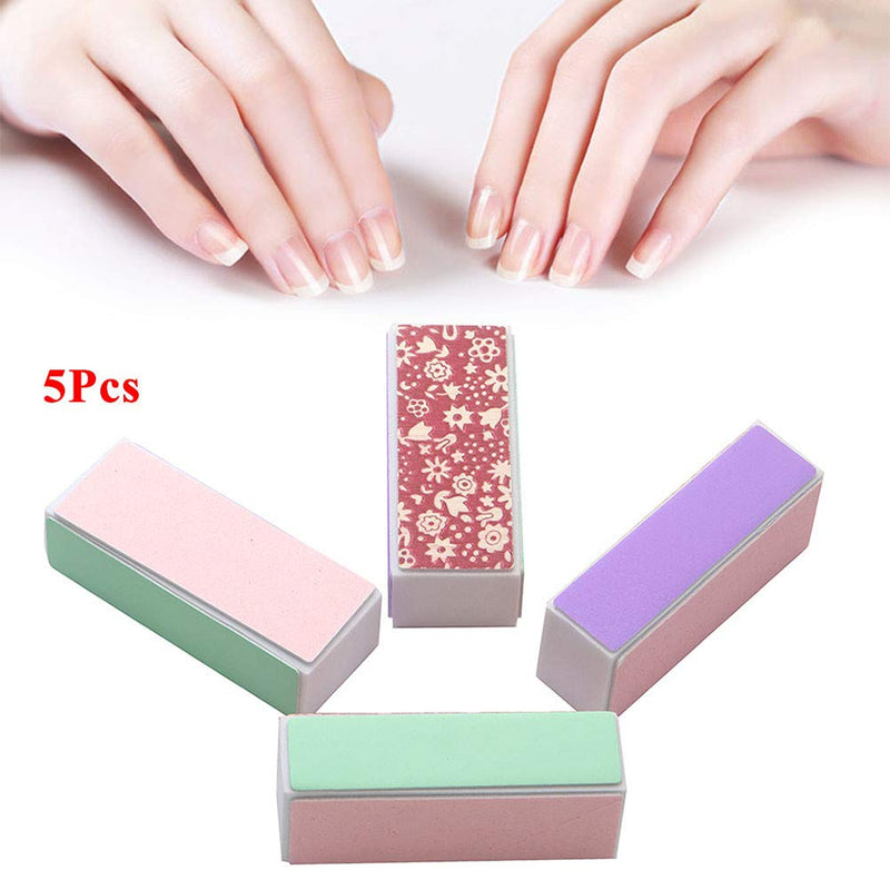 [Australia] - YIMART 5Pcs/set Nail Art Buffer Block Nail File For Nail Polish UV Gel Manicure Pedicure Buffing Sanding Polish (Flower) Flower 