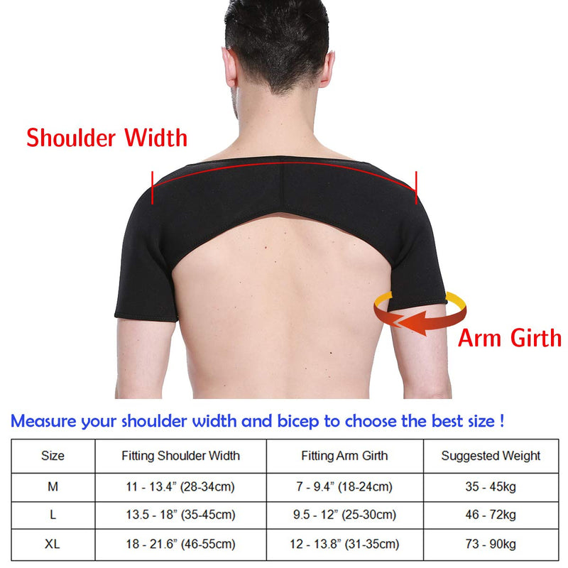 [Australia] - KING OF FLASH Double Shoulder Support Neoprene Wrap Protector Unisex Men Ladies Injury Protect Sprains, Dislocation of Shoulder Joint (Large) Large 