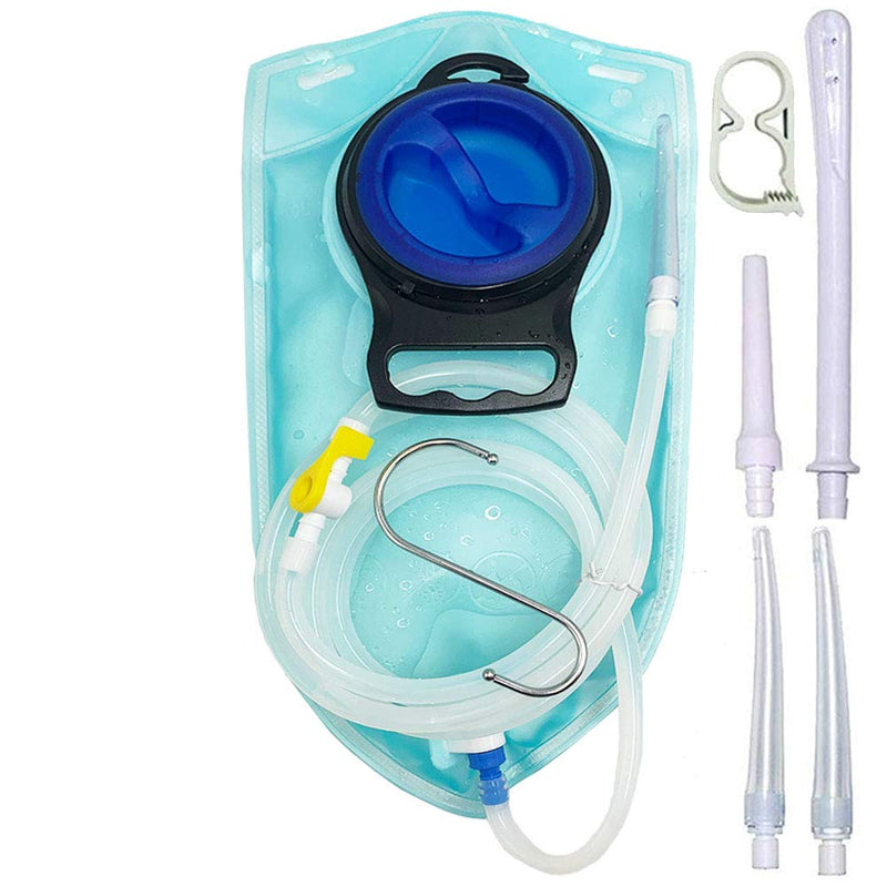 [Australia] - Smokitcen 2L Enema Bag Kit – 5ft. Long Silicone Hose – 3 Multi-Size Reusable Tips – Controlled Water Flow for Colon Detox Cleanse Enemas (TX004) TX004 