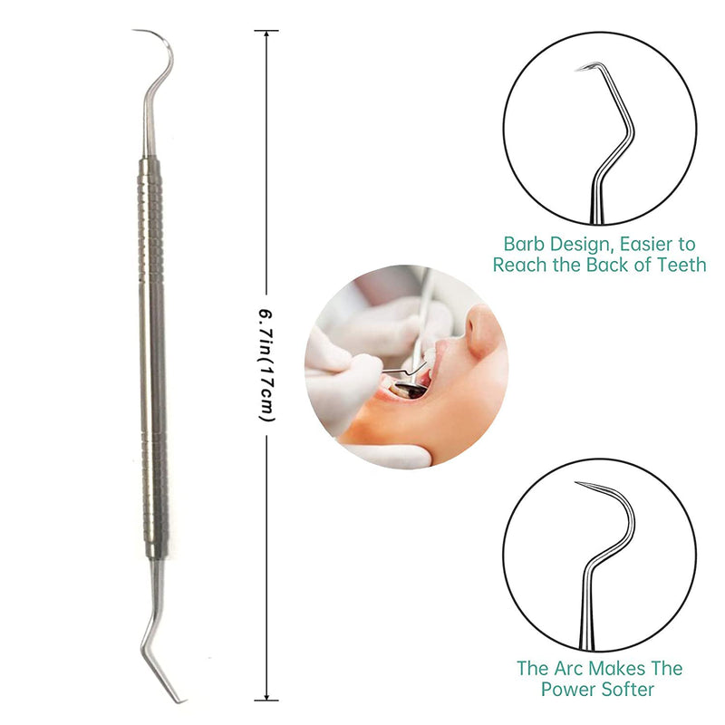 [Australia] - Hook Pick Double Ended Oral Hygiene Dental Explorer Stainless Steel Teeth Cleaning Oral Student Tool Tooth Picks Metal 