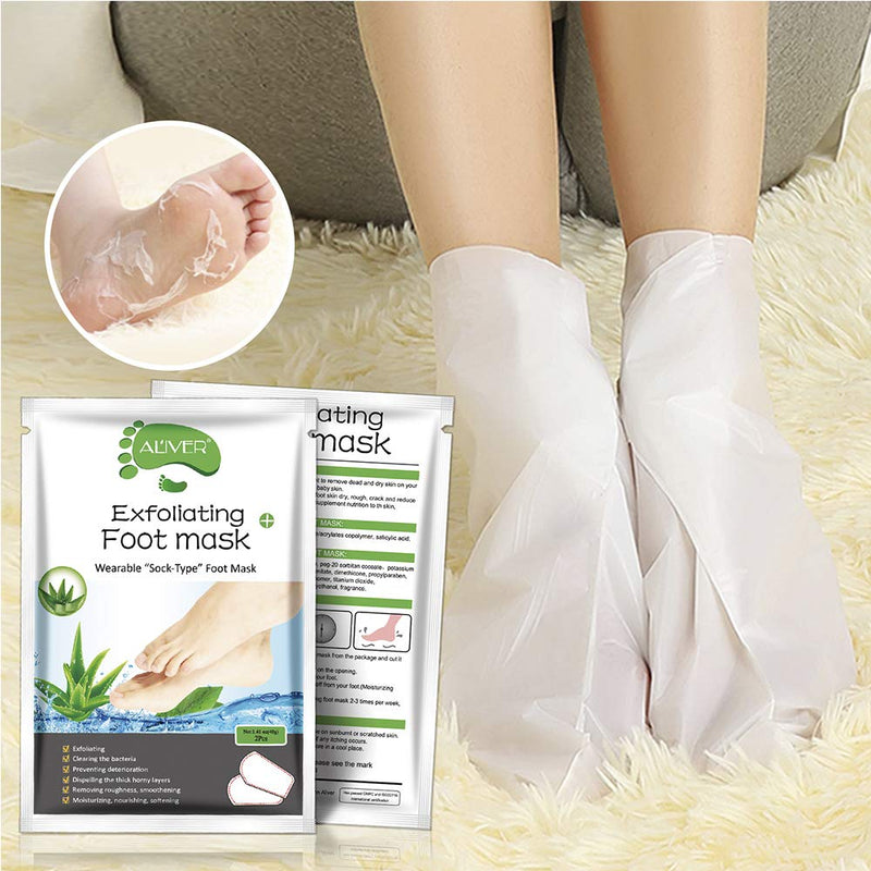 [Australia] - Foot Peel Mask 3 Pack, Baby foot Mask Remove Dead and Dry Skin Callus & Get Smooth Baby Feet Moisturizing Foot Mask Peel Exfoliating Foot Treatment for Men and Women（Aloe） Aloe 