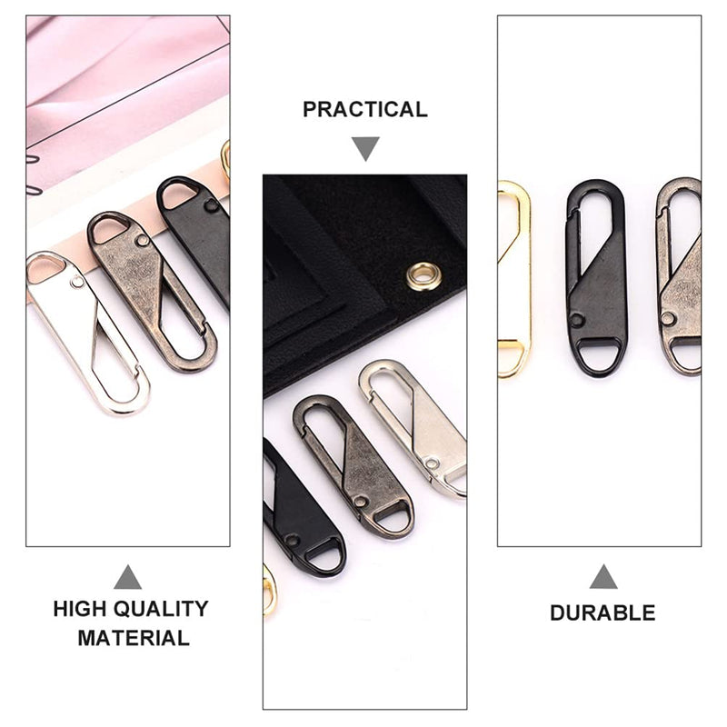 [Australia] - SOIMISS 4pcs Zipper Pull Replacement Zipper Slider Pull Tab Universal Detachable Zipper Fixer Metal Zipper Head Repair Kit for Luggage Suitcases Bag Boots Clothing 